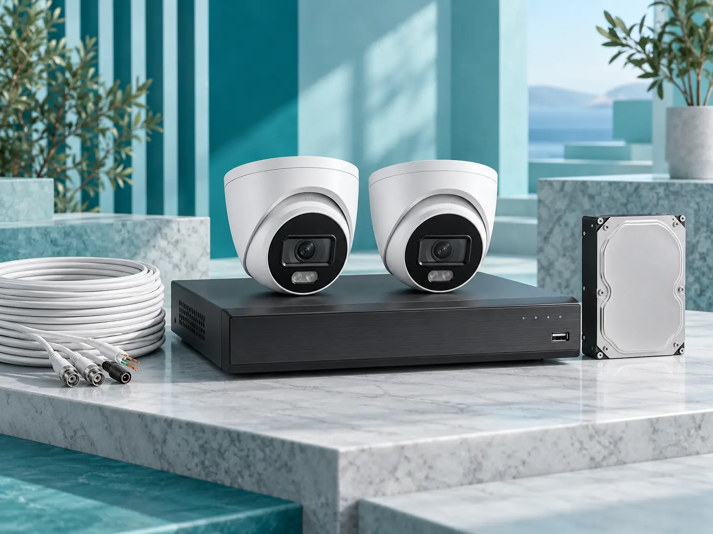 2 camera 4K CCTV package