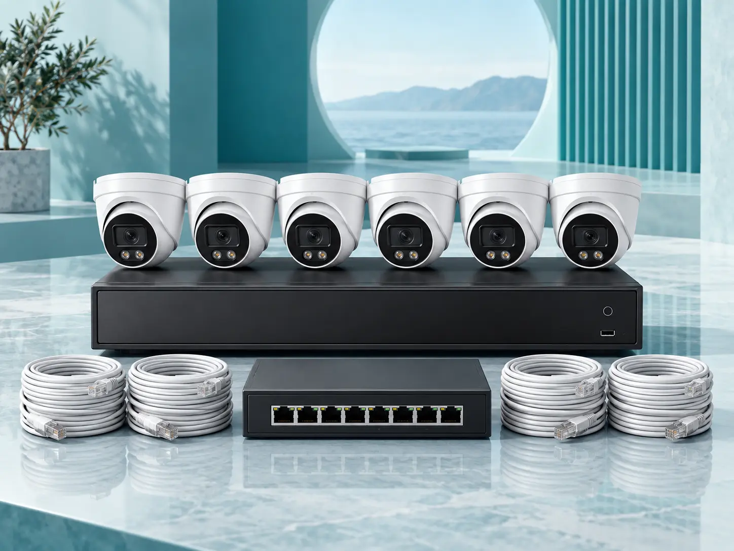 6 camera 4K CCTV package