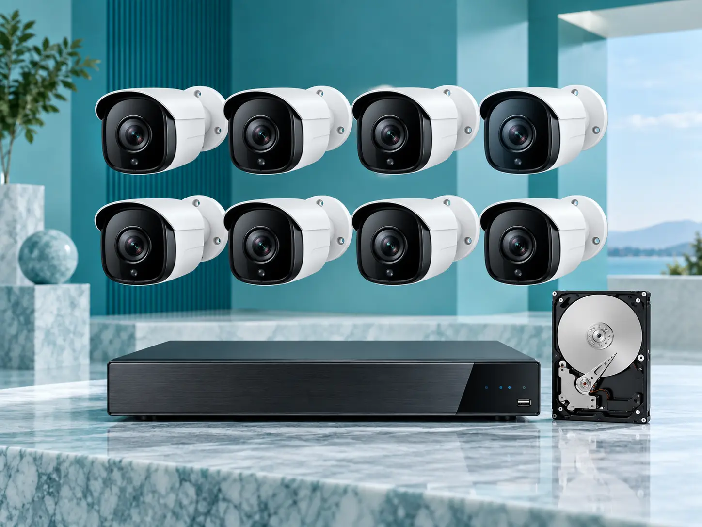 8 camera 4K CCTV package