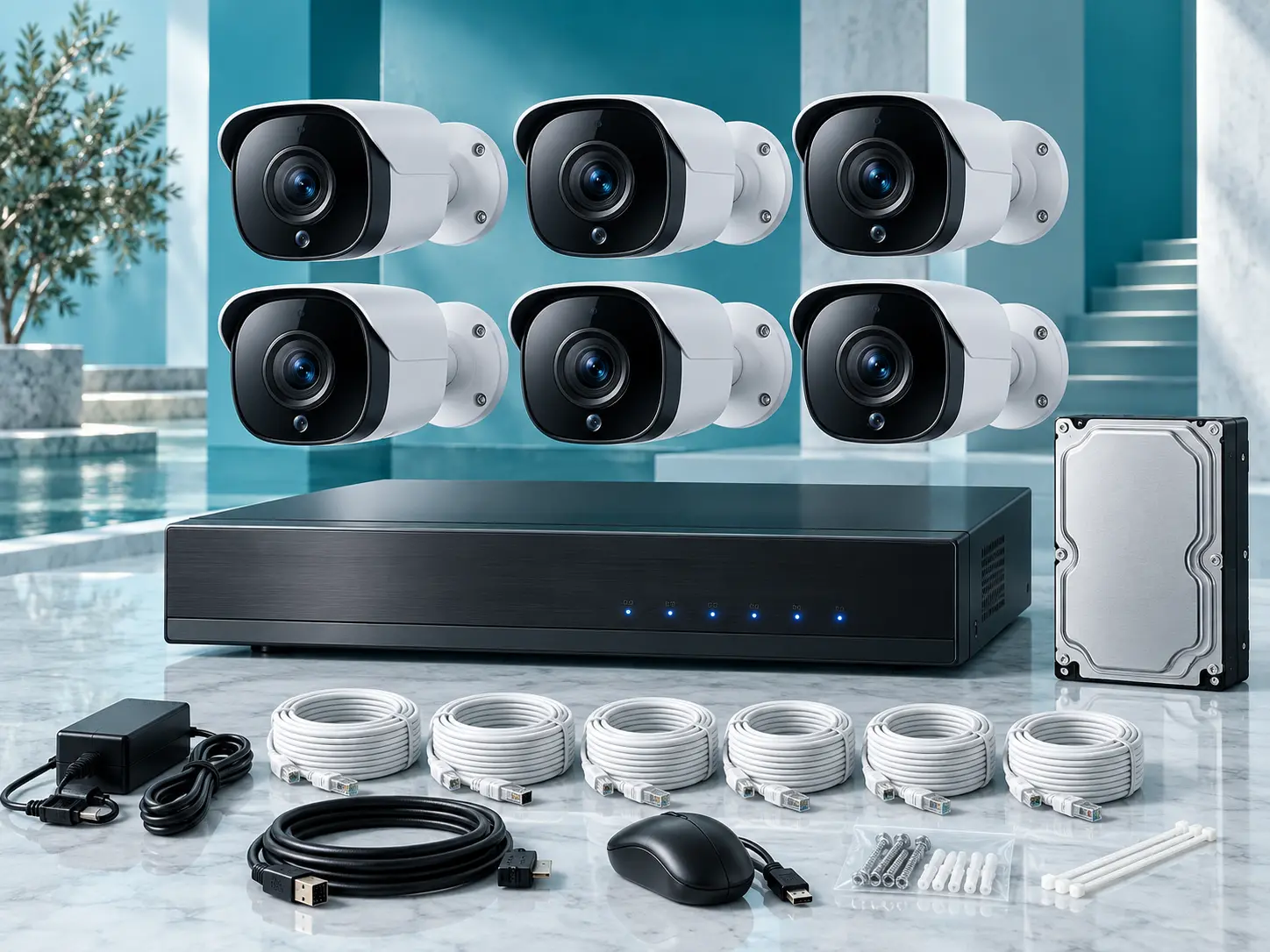 6 camera 5MP CCTV package