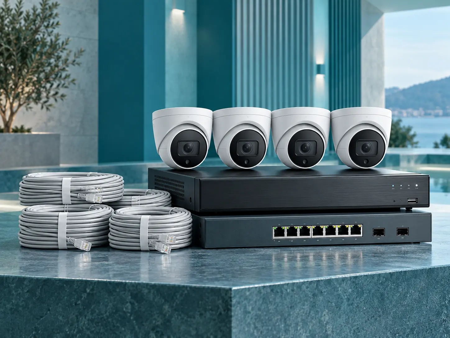 4 IP camera package