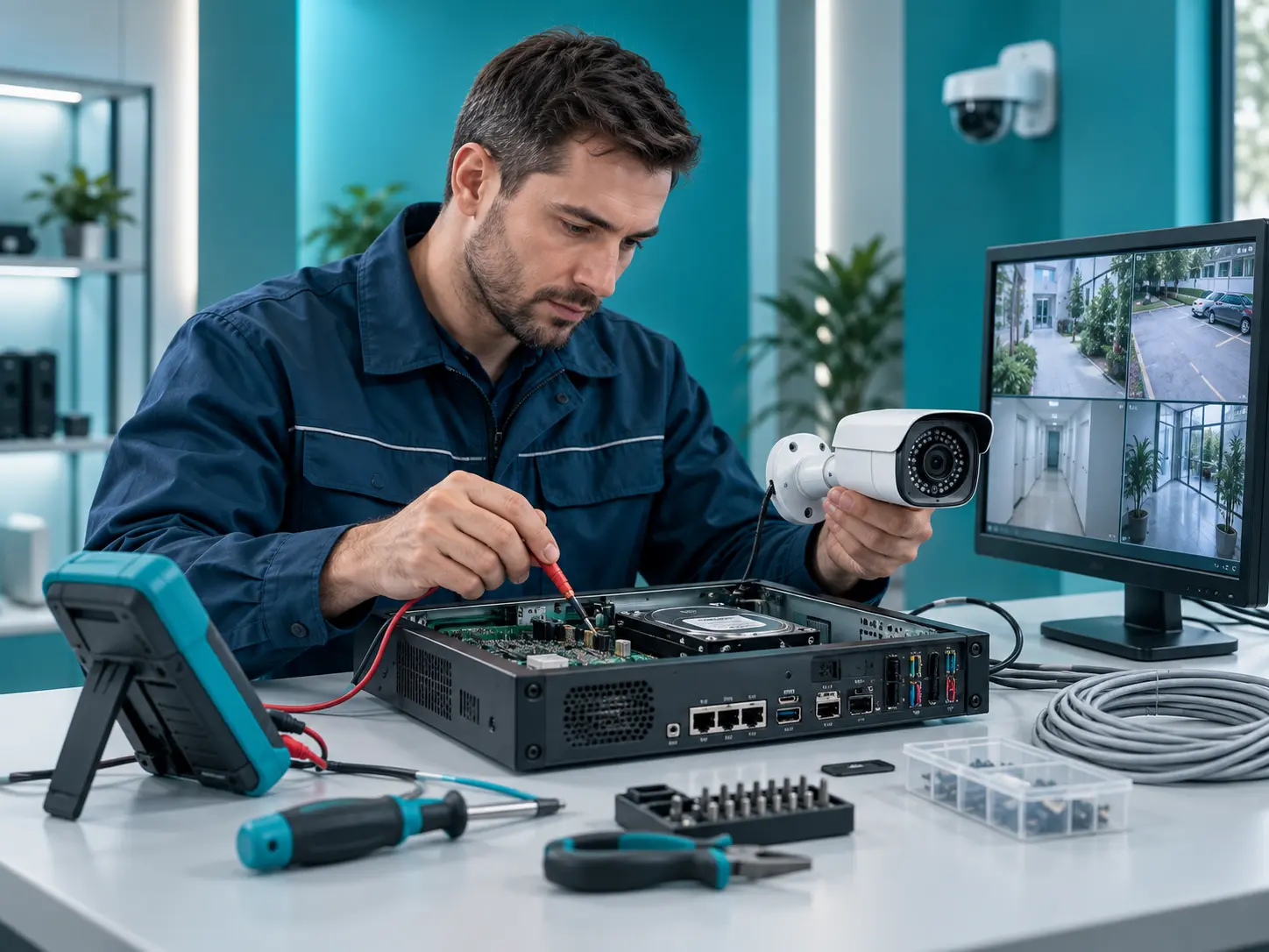 Security camera maintenance