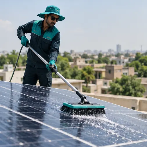 Professional solar panel cleaning service