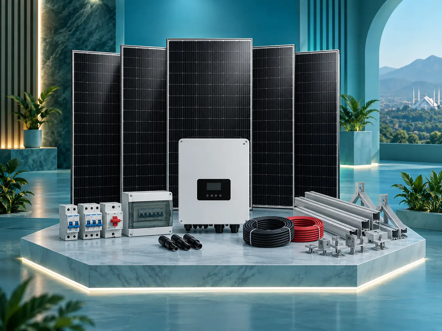 3kW hybrid solar package with five panels