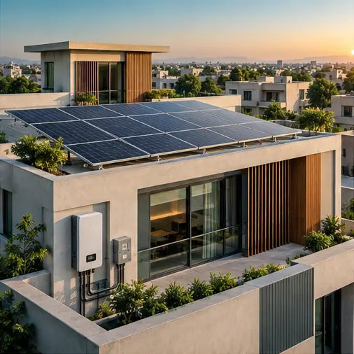 10kW on-grid solar system on a modern villa