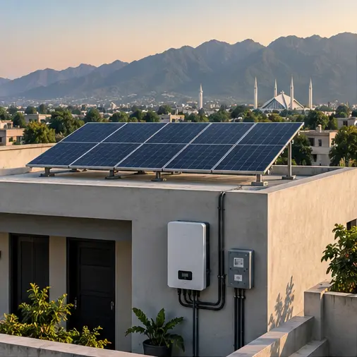 5kW on-grid solar system on a Pakistan home rooftop