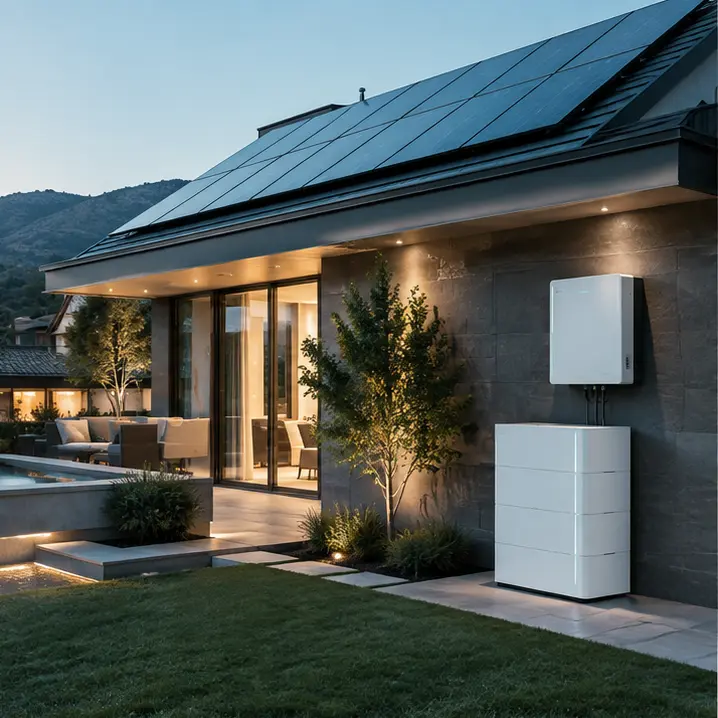 Hybrid solar system with inverter and lithium battery