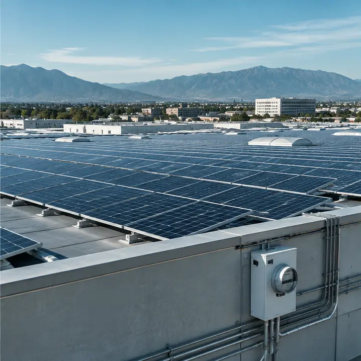 Large on-grid rooftop solar installation